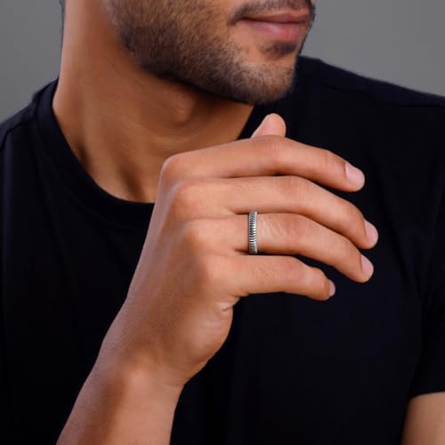 Image of GIVA 925 Oxidised Silver Modest Leader Ring For Him, Fixed Size| Gifts for Men & Boys | With Certificate of Authenticity and 925 Stamp | 6 Months Warranty