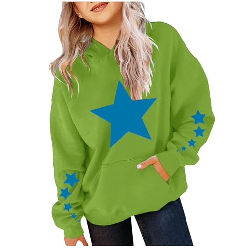 Kids Hoodies Sweatshirts Teen Girls Boys Cute Star Graphic Hood Pullover Tops Trendy Long Sleeve Youth Preppy Clothes