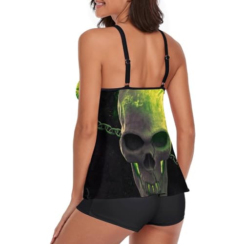Ensemble Bikini Crâne Effrayant avec Robe de Plage pour Vos Journées Surf
