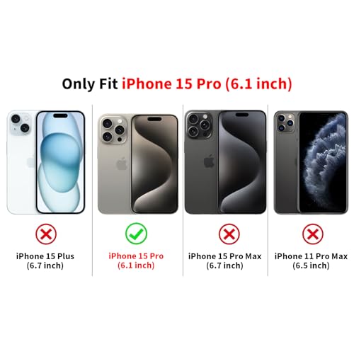 Coque iPhone 15 Pro esthétique rouge avec collage de qualité supérieure - 2