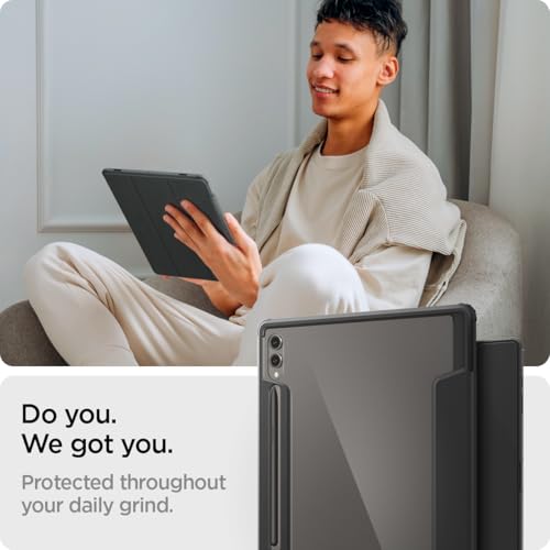 Image of Spigen for Galaxy Tab S10 Ultra Case (2024), Galaxy Tab S9 /S8 Ultra Case (2023 /2022), Ultra Hybrid Pro Protective Tri-Fold Cover with Transparent Back and S Pen Holder, 14.6 inch, Black