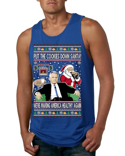 Put The Cookies Down Santa! Make America Healthy Again RFK Funny Republican Ugly Christmas Mens Tank Top