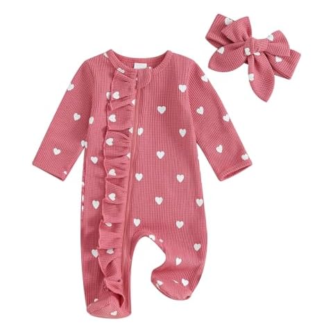 MAHUAOYIXI Baby Girls' Heart Print Romper Cover