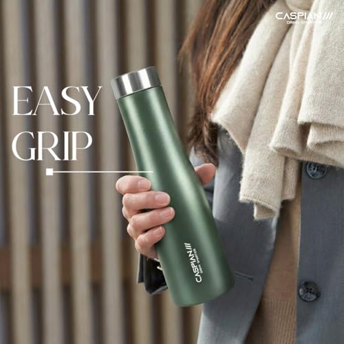 Image of CASPIAN / / / Aqua ISI Certified Stainless Steel Water Bottle 1ltr. (M Green, 1 Litre, Set of 3) |Leak Proof Thunder for Fridge Home Office Travel School Kids Boys Girls Adults Sports Gym Yoga| BPA Free