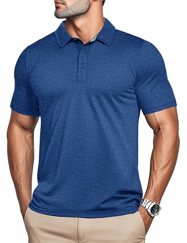 MAGCOMSEN Men's Short Sleeve Polo Golf Shirts 3-Button Moisture W...