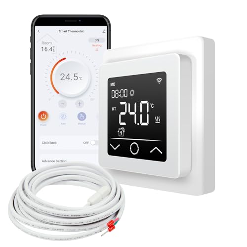 Mi-Heat Mi-750 Raumthermostat WLAN weiß - Tuya Smart App Alexa Google Home - wassergeführte und elektrische Fußbodenheizung - Sensoren kalibrierbar