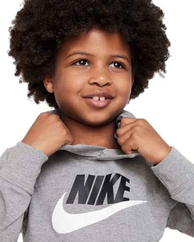 Nike FUTURA Little Kids Boys' Hooded Long Sleeve T-Shirt (Carbon Heather) Size 7 (6-7 Years)2
