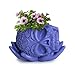 Gute Skull Plant Planter Pot With Hand | Spooky Goth Gothic Home Decorations, Extra Large, Strong Resin, Skeleton Skulls and Bones Indoor Planter House DÃ©cor (Purple)