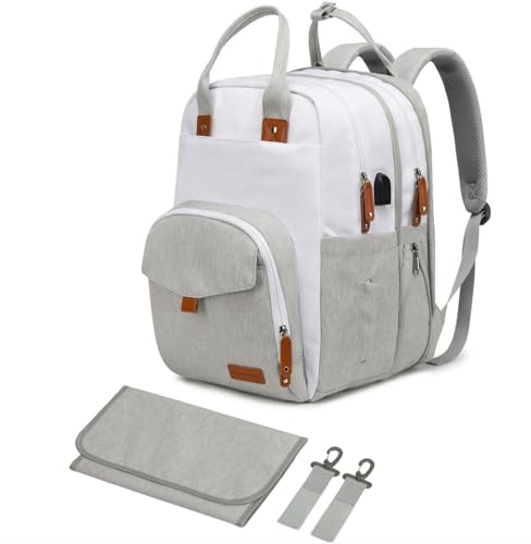 Image of Qualyphant Extra Large Diaper Bag Backpack for Two Kids, Expandable 35L Baby Bags for Mom Girl Boy Dad Toddler, Big Travel Diaper Bag 21 Pockets (4 Insulated) w/Changing Pad - Twin Diaper Bag, Exp01