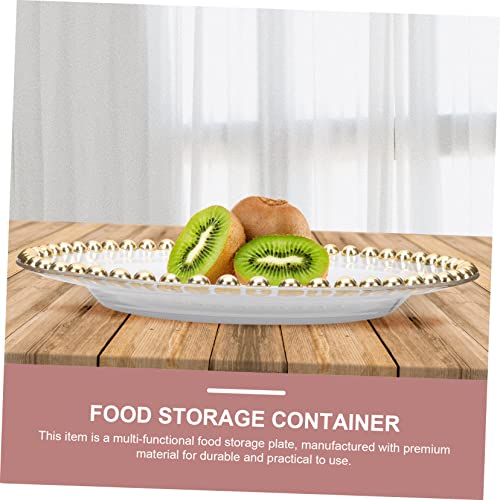 Plato de vidrio para carnes multiusos chapado en dorado miniatura 4