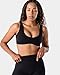 Kamo Fitness Cleo Scoop Neck Wireless - Double Lined Minimal Yoga Bralette | Low Impact Sports Bra (Black, M)