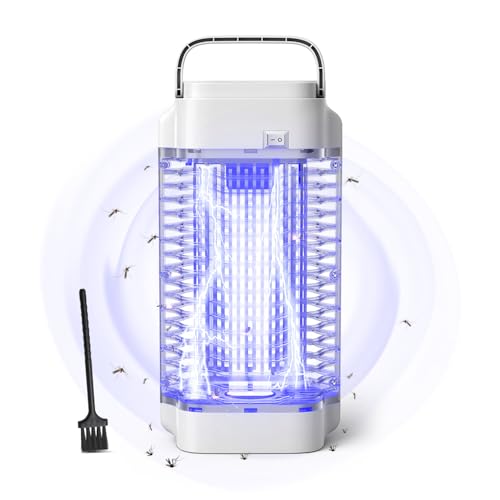 Bug Zapper 4200V 18W UV Insect Pest Fly Killer Electric Mosquito Zapper for Indoor and Outdoor Waterproof Mosquito Killer Lamp for Flying Insect Control Lamp Outdoor & Indoor Fly ZapperWhite
