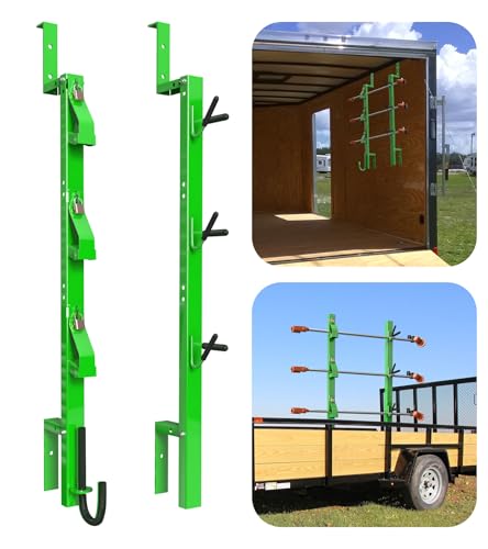 ELITEWILL Weedeater Rack for Trailer 3 Place Open and Enclosed Trailer Trimmer Rack Holder Rust-Proof Landscaping Truck Organizer for Lawn Care Equipment Most Straight Shaft Weed Eaters