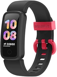 BIGGERFIVE Vigor Fitness Armband Uhr für Kinder Mädchen Junge ab 5-15 Jahren, Fitness Tracker Smartwatch mit Schrittzähler Pulsuhr Kalorienzähler und Schlafmonitor, IP68 Wasserdicht Aktivitätstracker