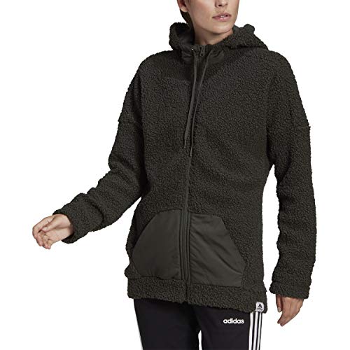 Sweat à capuche zippé pour femme adidas Brilliant Basics Sherpa en molleton