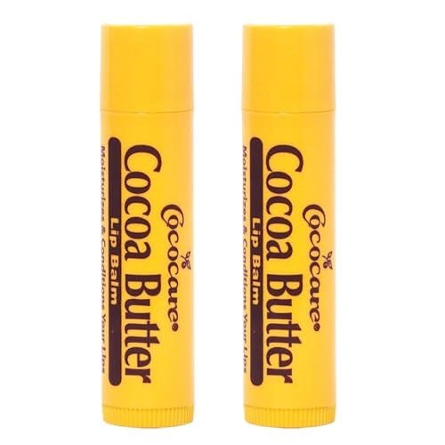 Cococare Cocoa Butter Lip Balm - The Little Yellow Stick Enriched with Natural Cocoa Butter - Conditions & Protects Lips with Hydrating Formula - 0.15oz (Pack of 2)