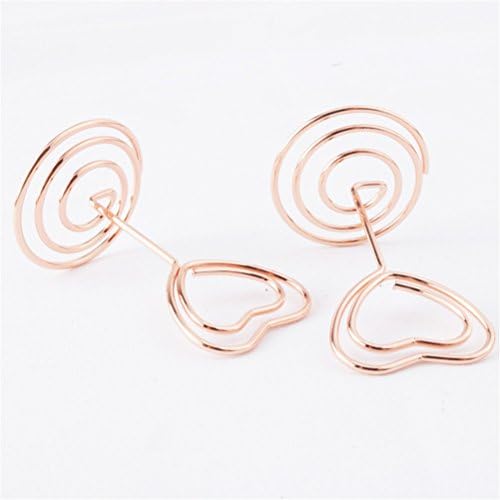 JANOU Mini Heart Shape Place Card Memo Holder Picture Stand Note Clip for Wedding Party Decoration Pack 10pcs (Rose Gold)