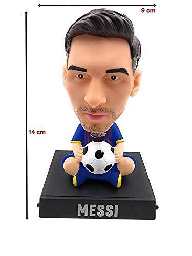 Image of AUGEN Super Hero Messi Action Figure Limited Edition Bobblehead with Mobile Holder for Car Dashboard, Office Desk & Study Table (Pack of 1), Plastic