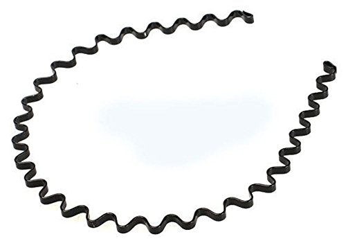 niceeshop(TM) Unisex Elastic Wavy Metal Sports Hair Band Hair Hoop Headband,Black