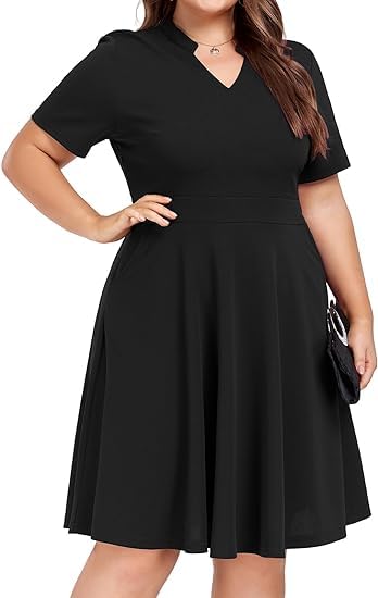 Women Plus Size Summer Wear Cocktail Skater Dress