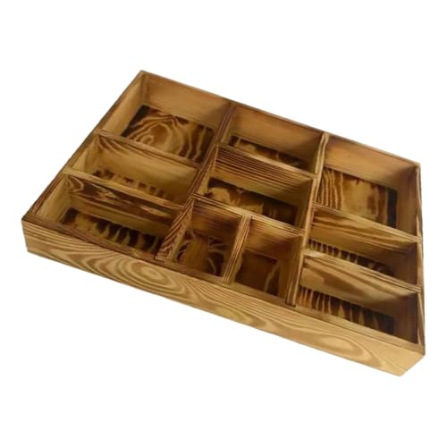 Plateau de rangement en bois de pin 10 compartiments pour bijoux - 6