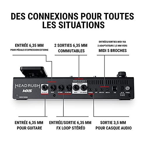 HeadRush MX5 – Pédalier avec processeur multi-effets guitare et modélisation d’ampli, écran tactile 4″, pédale d’expression, looper et interface audio - Les Beatles, Paul McCartney, John Lennon, RIngo Starr, George Harrison HeadRush MX5 – Pédalier avec processeur multi-effets guitare et modélisation d'ampli, écran tactile 4", pédale d’expression, looper et interface audio – Image 7