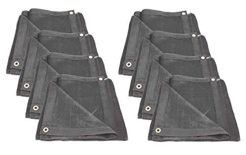 Mytee Products (8 Pack) 8'x10' Black 70% Shade Mesh Tarp for Outdoor w/Grommets - 6 Oz Extra Durable Heavy Duty Mesh Tarps for Dump Truck, Rolloff Trucks - Mesh Shade Net Cloth for Sun, Plant, Patio
