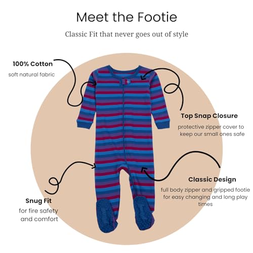 Image of Leveret Fleece Baby Boys Girls Footed Pajamas Sleeper Kids & Toddler Christmas Pajamas (3 Months-5 Toddler)