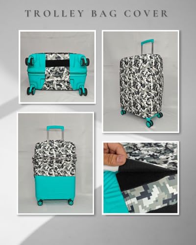 Image of Army Printed Luggage Cover for Traveling Bag & Suitcase - Stretchable & Scratchproof Trolley Protector with Velcro Lock & Lightweight Washable Material(Suitcase Not Included, Only Cover in Product)