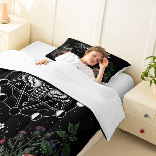 Image of Feelyou Boho Moth Bedding Set Toddler Size for Kids Boys Girls