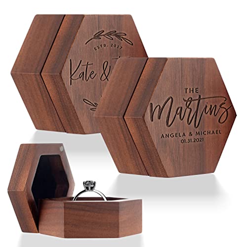 Personalized Wooden Ring Box, Custom Ring Bearer...