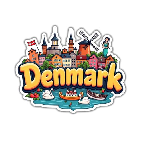 Image of Zesta Wooden Fridge Magnets Set | Refrigerator Decor Magnets for Kitchen | India Souvenir Fridge Magnet Collection | Wooden Magnet for Fridge Door Decoration (Denmark)