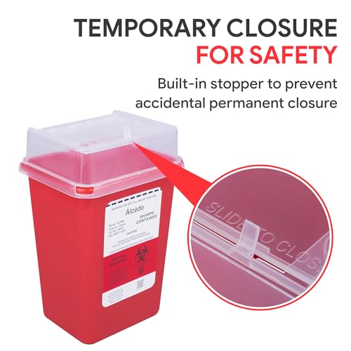 Image of Alcedo Sharps Container 1 Quart (1-Pack) for Home Use & Travel Disposal
