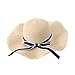 Generic Hats for Women Summer Bride Beach Hat Foldable Packable Church Derby Flat Brim Bowknot Bucket Hat Vacation Straw Hat for Girls 2024 Fashionable Beige One Size