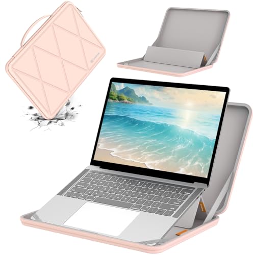 Smatree Funda rígida de EVA para portátil MS35T Funda con Soporte Compatible para 13,8 Pulgadas Microsoft Surface portátil Copilot+ PC Impermeable Funda, Rosa