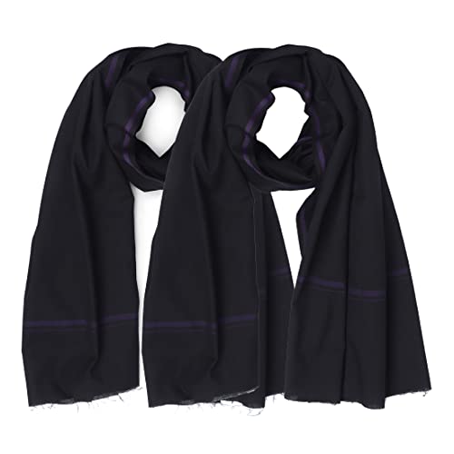 Image of Cotton Skin Friendly Summer Shrink Proof Bath Towel Pure Cotton Gamcha Soft 100% Men Boys All Purpose Living Handloom Black (Pack 02)