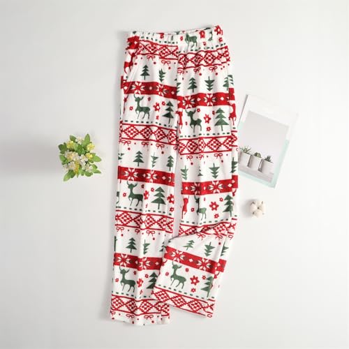 Womens Christmas Pajama Pants Christmas Tree Plush Flannel Sleep Pants - image 3