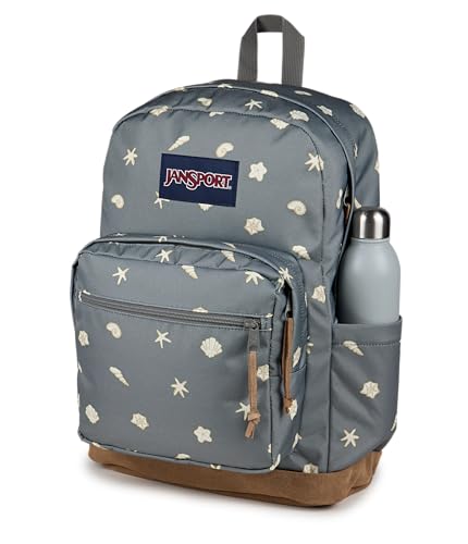 Image of JanSport Right Pack Backpack - Durable Daypack with Padded 15 inch Laptop Sleeve, Spacious Main Compartment & Integrated Water Bottle Pocket,Shell Yes Grey