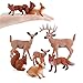 Rongchuang Waldtiere Figuren Spielzeug,Realistische Plastik Wilde Waldtiere Figuren mit Rentier Fuchs Eichhörnchen Kaninchen Dekoration Figuren Spielset Kuchendeckel