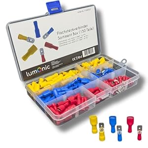 Lumonic IT-009237-0 Isolierte Flachstecker Set 150-teilig