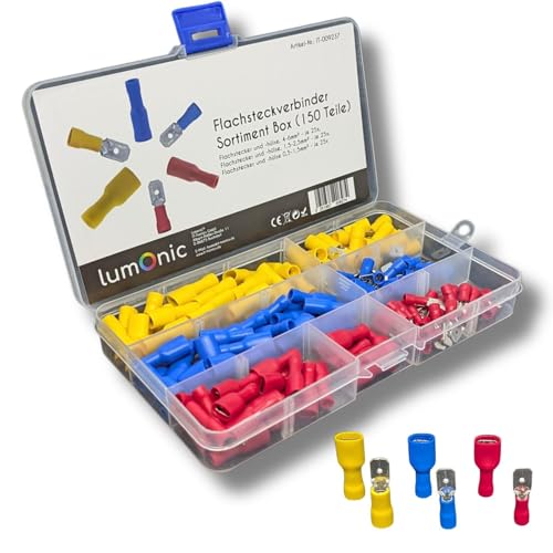 Lumonic IT-009237-0 Isolierte Flachstecker Set 150-teilig