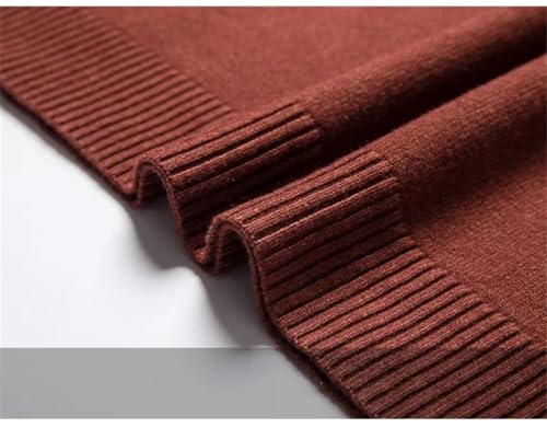 Men's Casual High Neck Simple Long Sleeve Loose Knitted Sweater 6