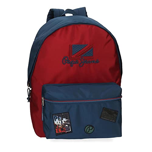 Pepe Jeans Chest Mochila Escolar Adaptable a Carro Rojo 31x44x17,5 cms Poliéster 20,46L
