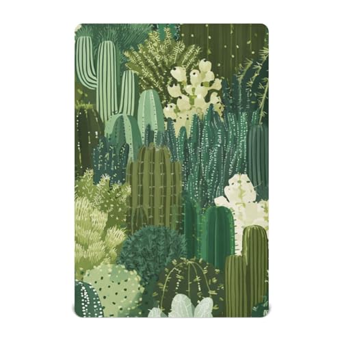 Image of Crib Sheet Breathable Soft Crib Mattress Sheet for Baby Toddler Boys Girls Fitted Crib Sheet Fit Standard Crib Mattress 39 x 27 Inch Green Cacti Plants