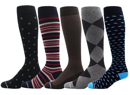 Image of Dr. Motion Compression Socks For Men & Women BEST Graduated Athletic Fit For Walking, Hiking, Running, Nurses 5 Pairs