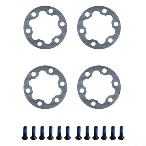 4PCS E-for Bike & Electric Scooter Brake Spacer Set — 6-Hole Aluminum Alloy Disc Washer with Stainless Steel Screws, 2mm/5mm Thickness, 44mm for BCD for Disc