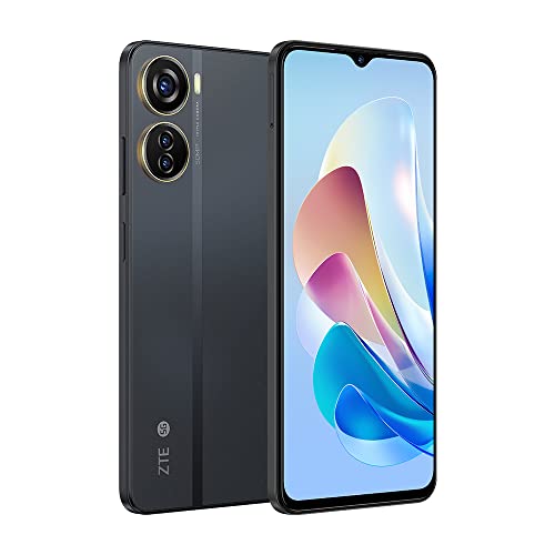 ZTE Blade V41 Vita Smartphone-5G Desbloqueado Android teléfono Celular Dimensity 810 procesador, 6.6 '' FHD Pantalla, 7.98mm Ultra-Slim Body Flat-Edge Design, 50MP cámara Triple, 6GB + 128GB, Negro Cover