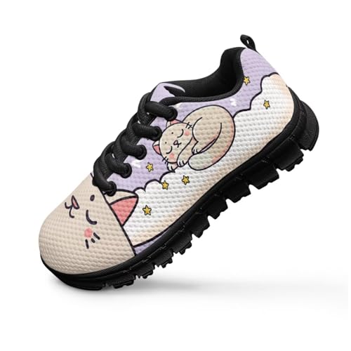 Yzaoxia Girls Sneakers Athletic Running Shoes for Kids Lace Up Sneakers for School Gym Outdoor Size 11-Size 54