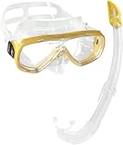 Cressi Unisex-Erwachsene Onda Mare Schnorchelset Tauchset Taucherbrille, Transparent/Gelb, Einheitsgröße