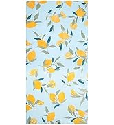 Microfiber Lemon Blue Beach Towel Blanket with Leaves,Sand Free Pool Swimming Bath Shower Towel ,...